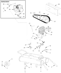 Air-Compressor Parts Diagram and Parts List for VT633200  Campbell Hausfeld Compressor